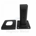 Black Coated Square Glass Fencing Railing Balustrade Spigot